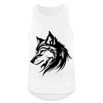 Silhouette de loup - Débardeur respirant Homme - blanc - Devant - Nick (188cm)