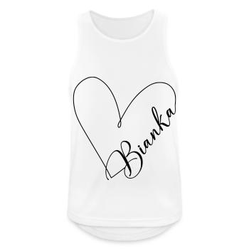 Bianka Nom Ligne de coeur - Débardeur respirant Homme - blanc - Devant - Nick (188cm)