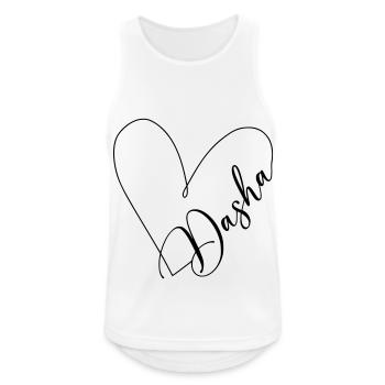 Dasha Nom Ligne de coeur - Débardeur respirant Homme - blanc - Devant - Nick (188cm)
