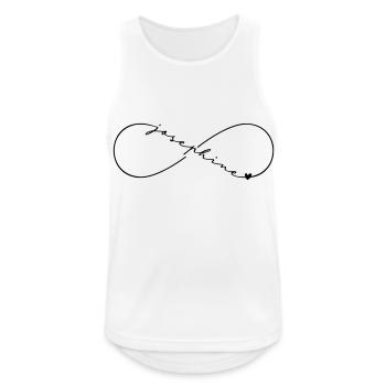 Joséphine Nom Symbole de l’Infini - Débardeur respirant Homme - blanc - Devant - Nick (188cm)
