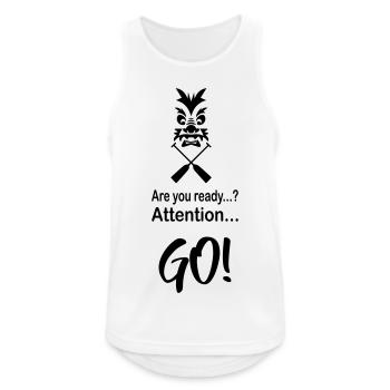 Drachenboot Start Ziel Attention Go 1c - Männer Tank Top atmungsaktiv - Weiß - Vorne - Nick (188cm)