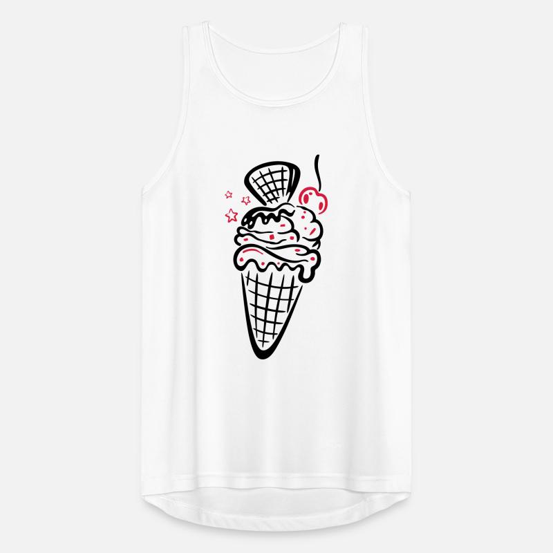 Eis, Eiswaffel mit Kirsche Männer Tank Top atmungsaktiv