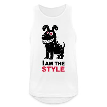 Chien je suis le style - Débardeur respirant Homme - blanc - Devant - Nick (188cm)