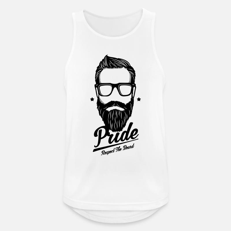 Bart - Respect the beard - Männer Tank Top atmungsaktiv - Weiß