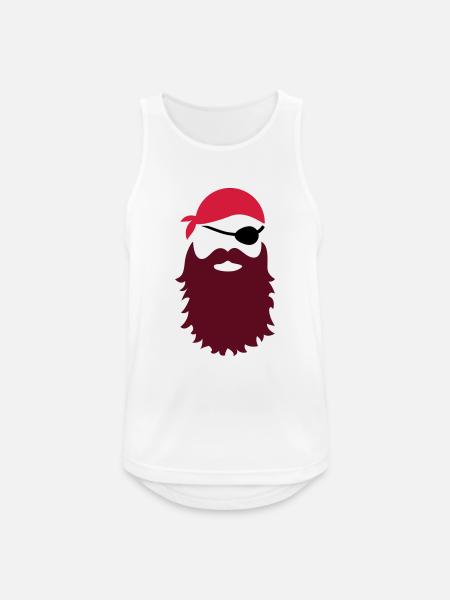 Pirat - Männer Tank Top atmungsaktiv - Weiß