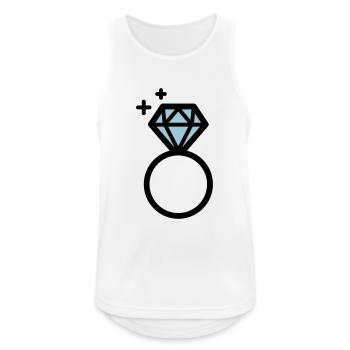 Engagement ring with diamond - Men's Breathable Tank Top - white - Front - Nick (188cm)