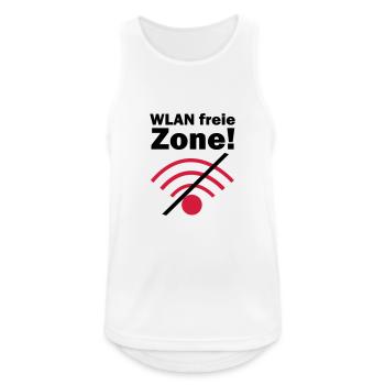 WLAN freie Zone! - Männer Tank Top atmungsaktiv - Weiß - Vorne - Nick (188cm)