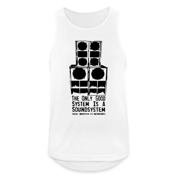 The only Good System is a Soundsystem new white - Männer Tank Top atmungsaktiv - Weiß - Vorne - Nick (188cm)
