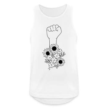 fleurs poing noir - Débardeur respirant Homme - blanc - Devant - Nick (188cm)