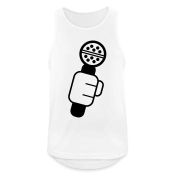 Microphone Check Mikrophon, Mikrofon, Mike, MC, Hi - Männer Tank Top atmungsaktiv - Weiß - Vorne - Nick (188cm)
