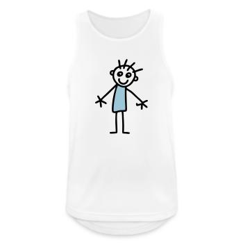 Stick figure kids drawing - V2 - Men's Breathable Tank Top - white - Front - Nick (188cm)