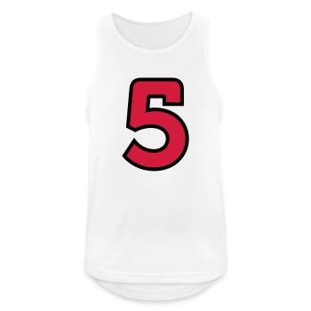 Sport Zahl 5 Fünf - Männer Tank Top atmungsaktiv - Weiß - Vorne - Nick (188cm)