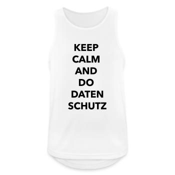Keep calm and do Datenschutz - Männer Tank Top atmungsaktiv - Weiß - Vorne - Nick (188cm)