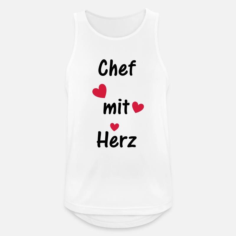 Chef mit Herz - Männer Tank Top atmungsaktiv - Weiß