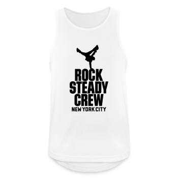 Rock Steady Crew New York City Breakdance Design - Männer Tank Top atmungsaktiv - Weiß - Vorne - Nick (188cm)