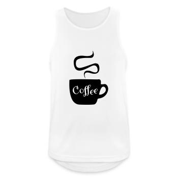 Kaffee - Männer Tank Top atmungsaktiv - Weiß - Vorne - Nick (188cm)