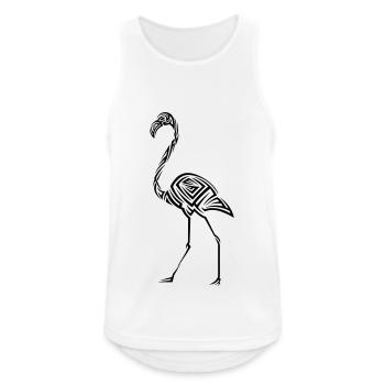 Tatouage tribal Flamingo - Débardeur respirant Homme - blanc - Devant - Nick (188cm)