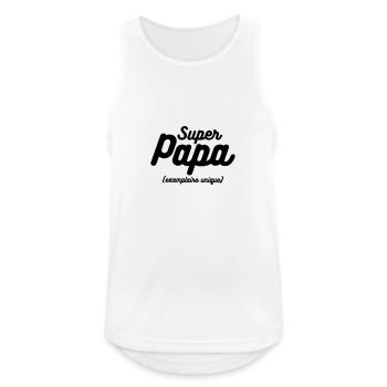 super papa exemplaire unique - Débardeur respirant Homme - blanc - Devant - Nick (188cm)