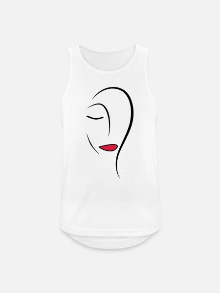 Line Art Face - Men's Breathable Tank Top - white