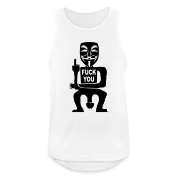fuck you - Débardeur respirant Homme - blanc - Devant - Nick (188cm)