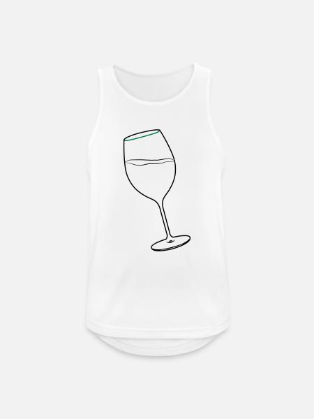 Weinglas - Männer Tank Top atmungsaktiv - Weiß