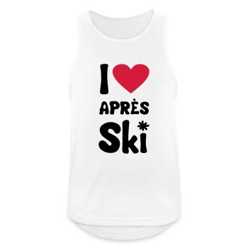 T-Shirt "I love apres ski" - Männer Tank Top atmungsaktiv - Weiß - Vorne - Nick (188cm)