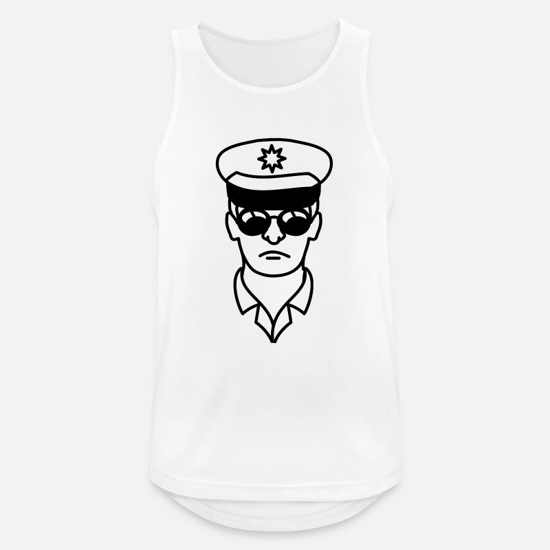 Cool Polizei Mann Gesicht Kopf - Männer Tank Top atmungsaktiv - Weiß