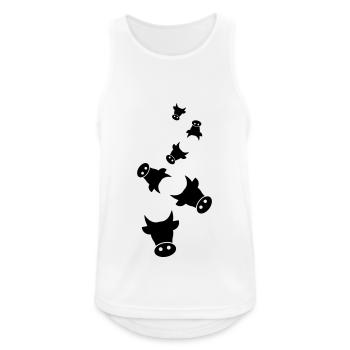 Rind Kopf Kuh - Männer Tank Top atmungsaktiv - Weiß - Vorne - Nick (188cm)