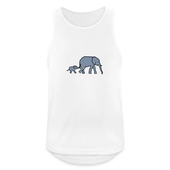 Elefant, Elefanten - Männer Tank Top atmungsaktiv - Weiß - Vorne - Nick (188cm)