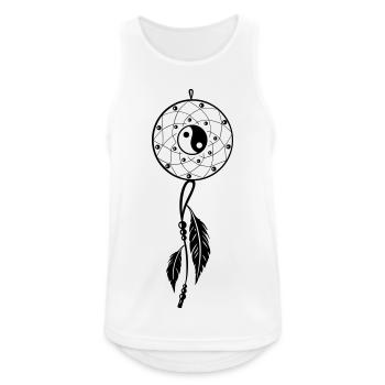 Traumfänger mit Federn und Yin & Yang - Männer Tank Top atmungsaktiv - Weiß - Vorne - Nick (188cm)