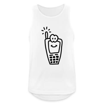 Fröhliches Handy - Line - Männer Tank Top atmungsaktiv - Weiß - Vorne - Nick (188cm)