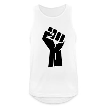 Revolution Fist - Men's Breathable Tank Top - white - Front - Nick (188cm)