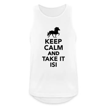 Keep calm and take it Isi - Débardeur respirant Homme - blanc - Devant - Nick (188cm)
