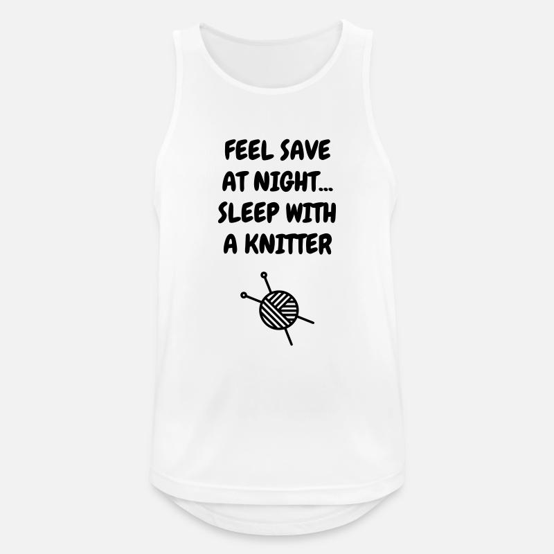 Stricken / stricker / Sticken / mode - Männer Tank Top atmungsaktiv - Weiß