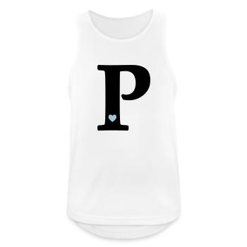 Buchstabe P Anfangsbuchstabe - Männer Tank Top atmungsaktiv - Weiß - Vorne - Nick (188cm)