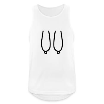 Hanging Breasts - Men's Breathable Tank Top - white - Front - Nick (188cm)