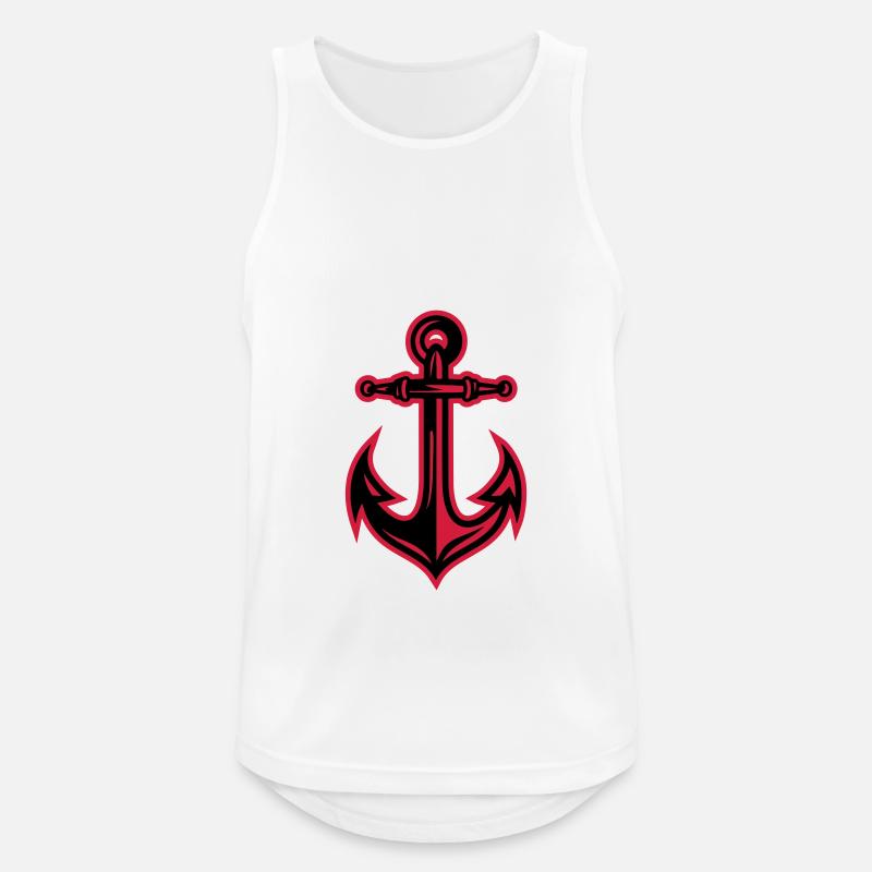 Anker Symbol - Männer Tank Top atmungsaktiv - Weiß