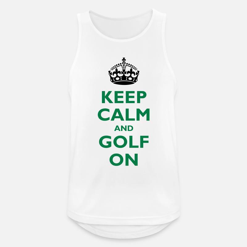 Keep calm and golf on - Männer Tank Top atmungsaktiv - Weiß