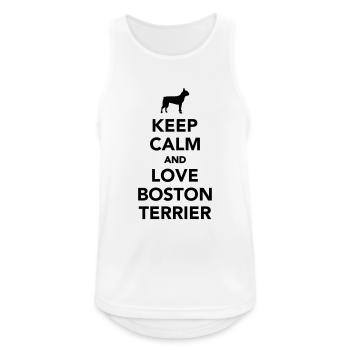 Boston Terrier - Débardeur respirant Homme - blanc - Devant - Nick (188cm)