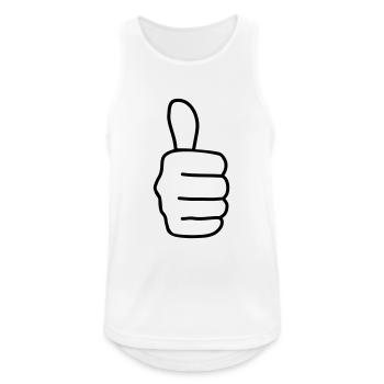 Thumbs up, super, bon, le poing, la main - Débardeur respirant Homme - blanc - Devant - Nick (188cm)