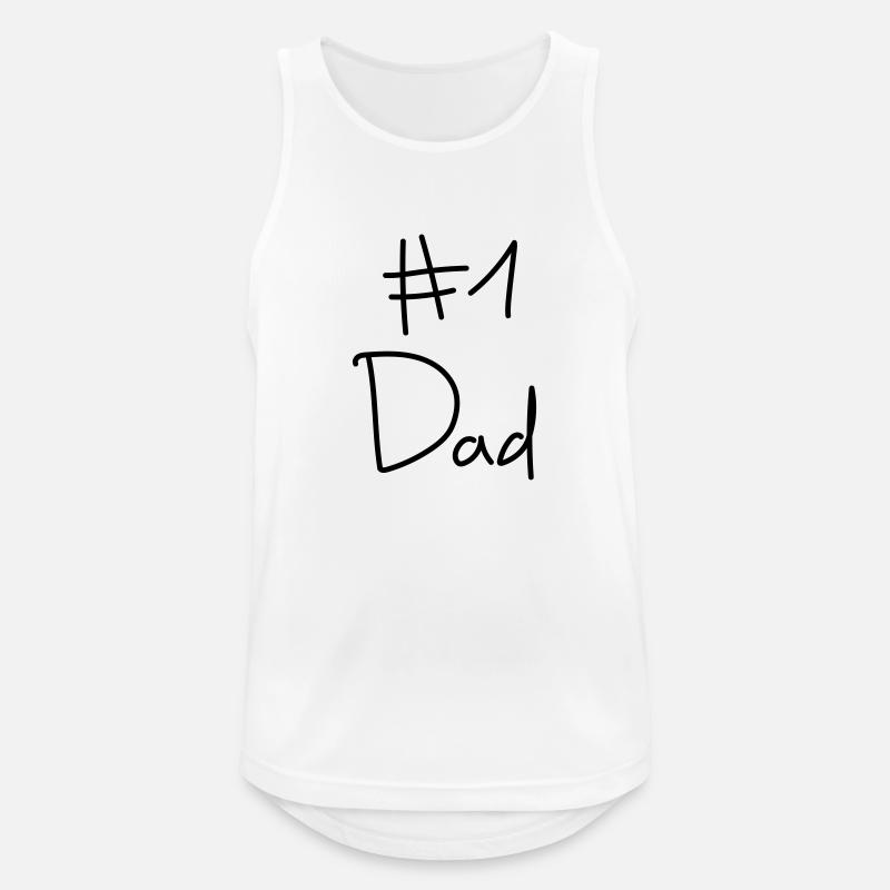 #1 Dad - Bester Vater - Männer Tank Top atmungsaktiv - Weiß