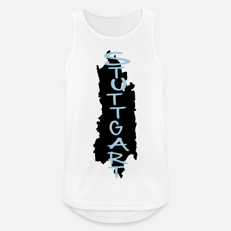 stuttgart - Männer Tank Top atmungsaktiv - Weiß