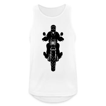 Moto avec vue avant motocycliste - Débardeur respirant Homme - blanc - Devant - Nick (188cm)