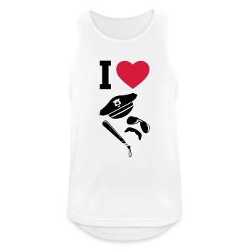 I love Cops - Uniformen - Männer Tank Top atmungsaktiv - Weiß - Vorne - Nick (188cm)