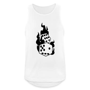 würfel - Männer Tank Top atmungsaktiv - Weiß - Vorne - Nick (188cm)