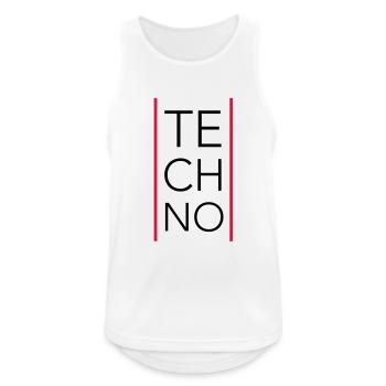 Techno - Männer Tank Top atmungsaktiv - Weiß - Vorne - Nick (188cm)