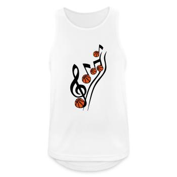 partition musique basketball note cle ballon - Débardeur respirant Homme - blanc - Devant - Nick (188cm)