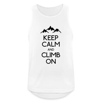 Keep Calm Klettern - Männer Tank Top atmungsaktiv - Weiß - Vorne - Nick (188cm)