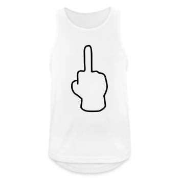 Emoji Mittelfinger Skizze schwarz - Men's Breathable Tank Top - white - Front - Nick (188cm)