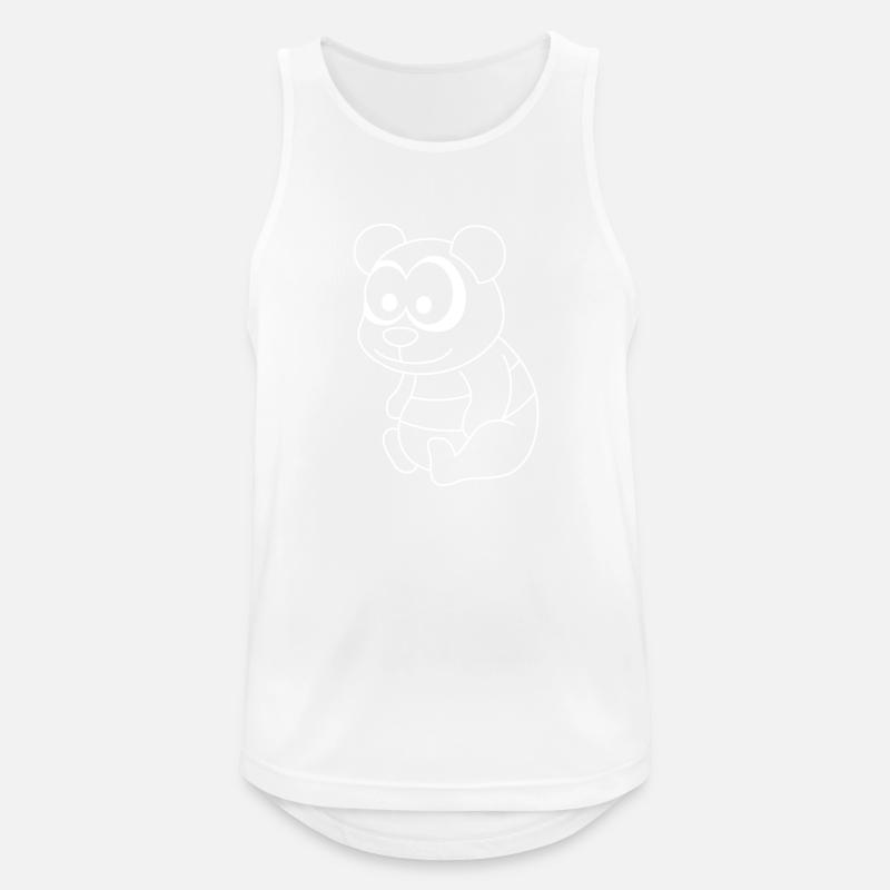Panda Comic Tier - Männer Tank Top atmungsaktiv - Weiß